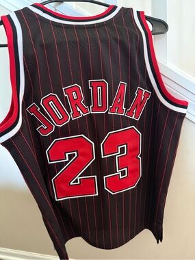 Mitchell & Ness Black and Red '23 Basketball One-Piece